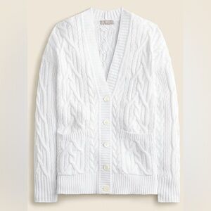 J.CREW White Cable Knit Cardigan